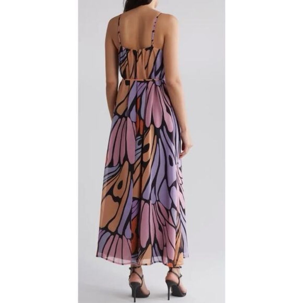 NEW Sam Edelman Butterfly Trapeze Maxi Dress L - Picture 2 of 9